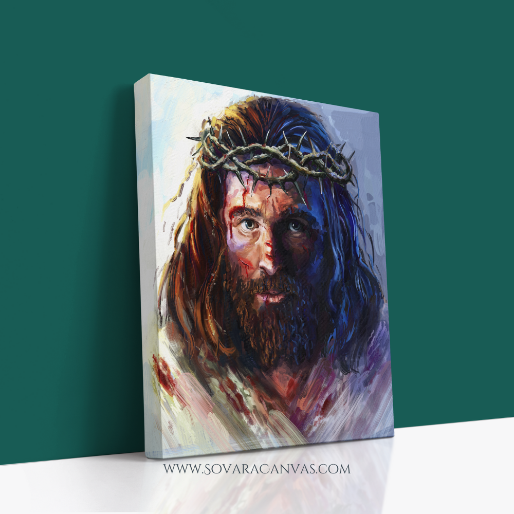 Crown of Grace Jesus Canvas Wall Art ✝️✨