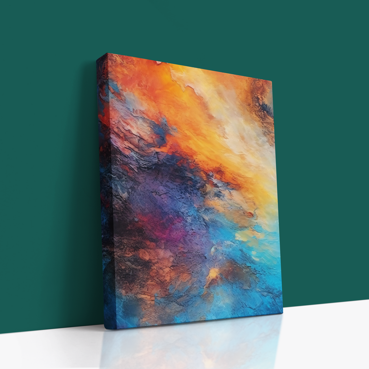 🖼 Ethereal Renaissance Abstract Canvas – Fiery Dreamscape Wall Art