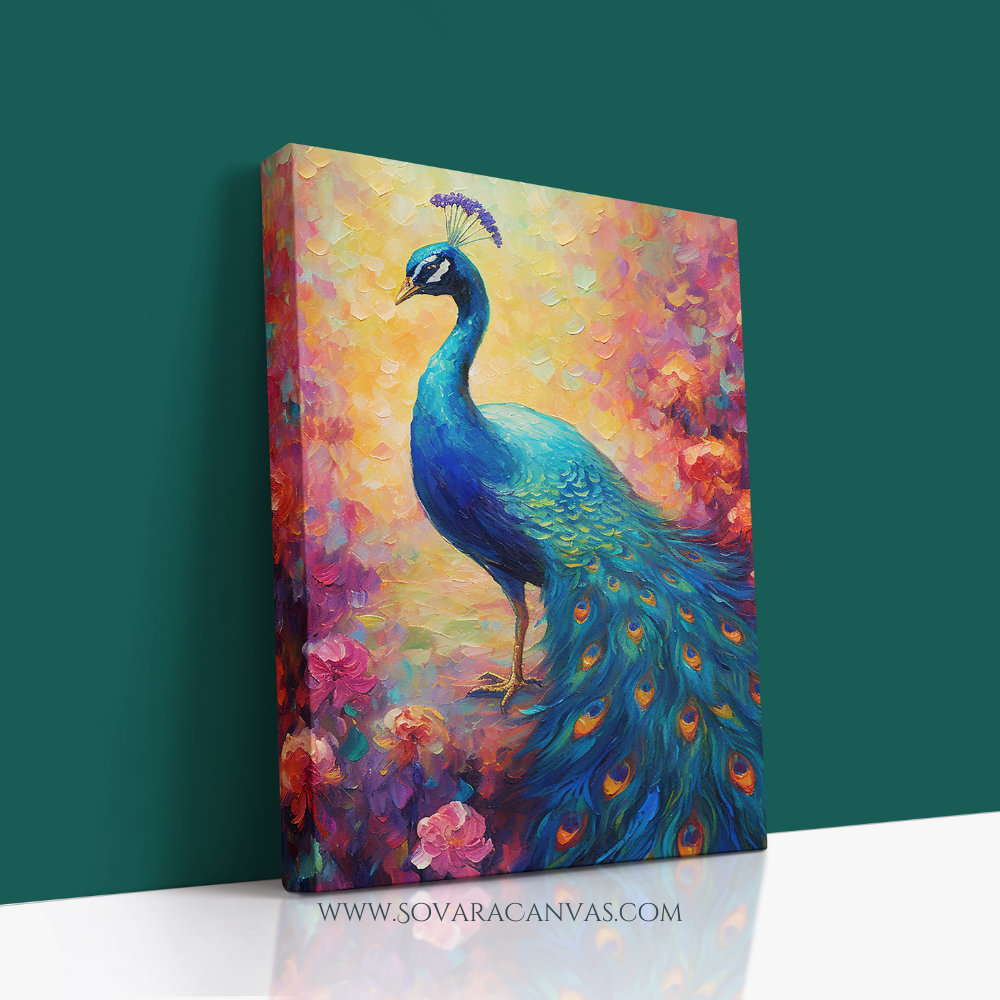 Majestic Peacock Canvas Wall Art 🌸✨