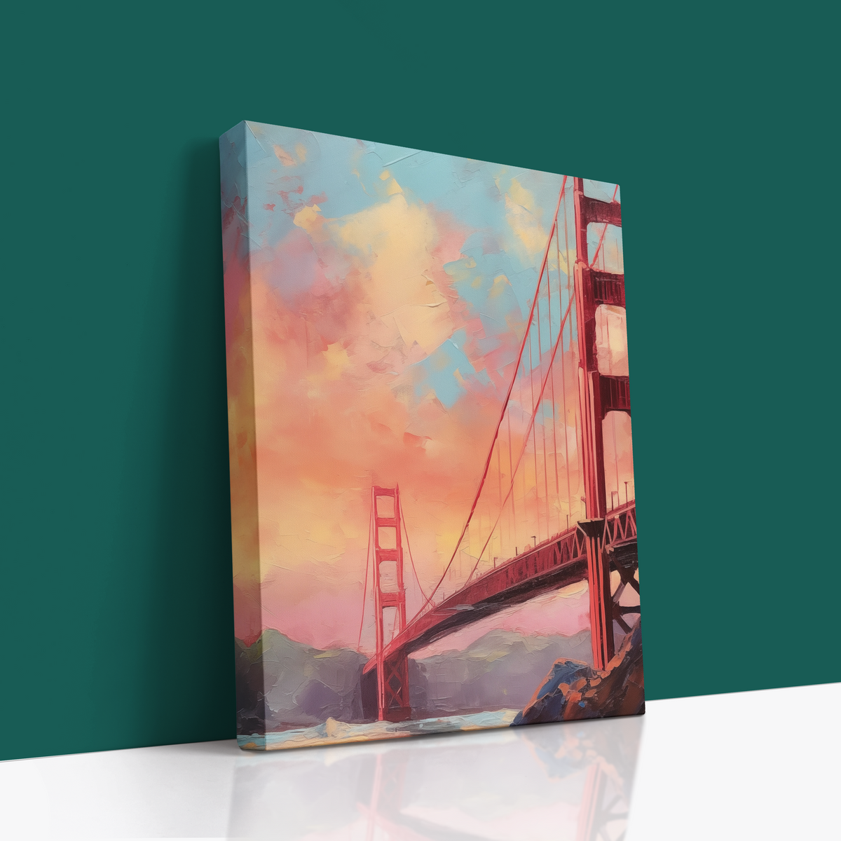 Golden Gate Sunset -Premium Canvas Wall Art 🌅✨