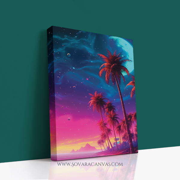 Neon Tropics Canvas Wall Art 🌴✨