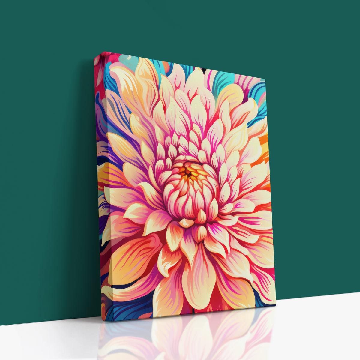 Floral Explosion Canvas Wall Art – Bold & Colorful Botanical Decor