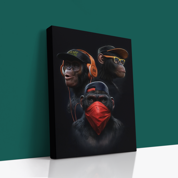 🎧🕶️ "See No Evil, Hear No Evil, Speak No Evil" –  Canvas Wall Art
