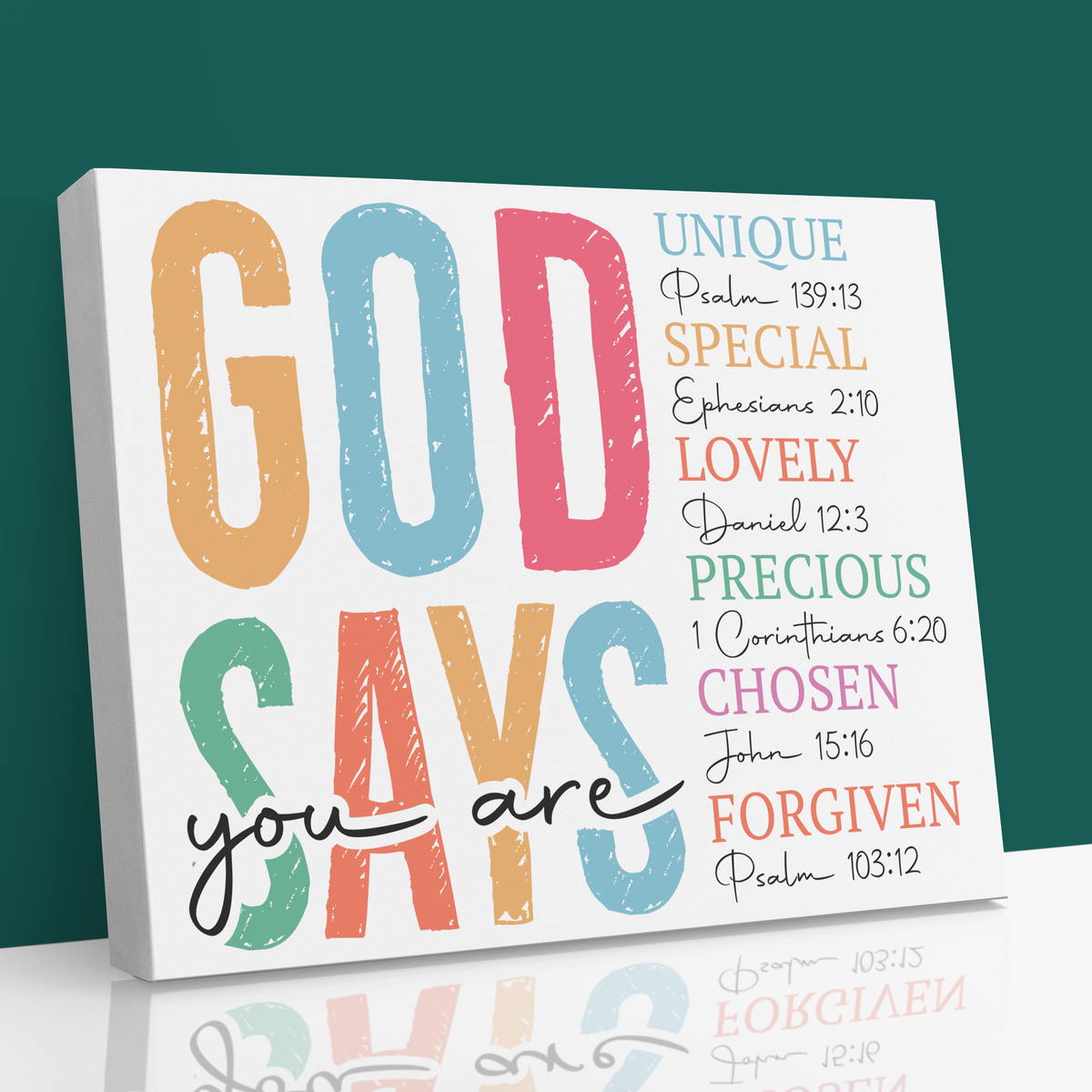 🙏 "God Says You Are" Christian Faith Canvas 🌿